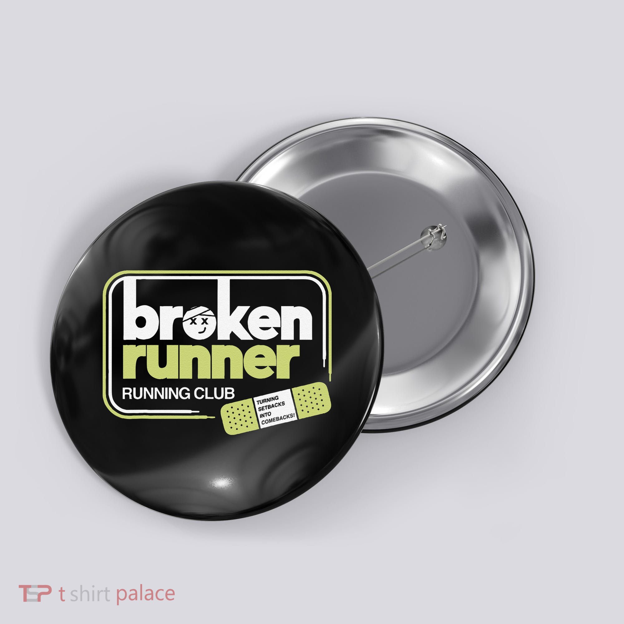 Broken Runner Running Club Turning Setbacks Into Comebacks Gift Button