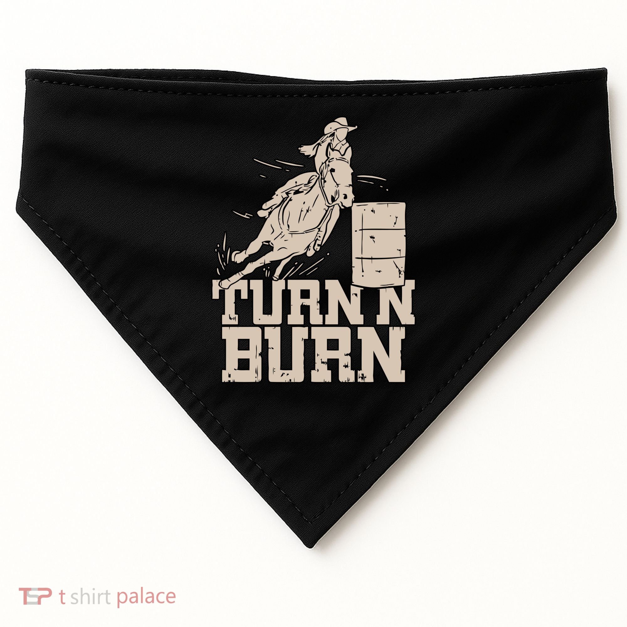 Barrel Racing Racer Rodeo Turn N Burn USA-Made Doggie Bandana