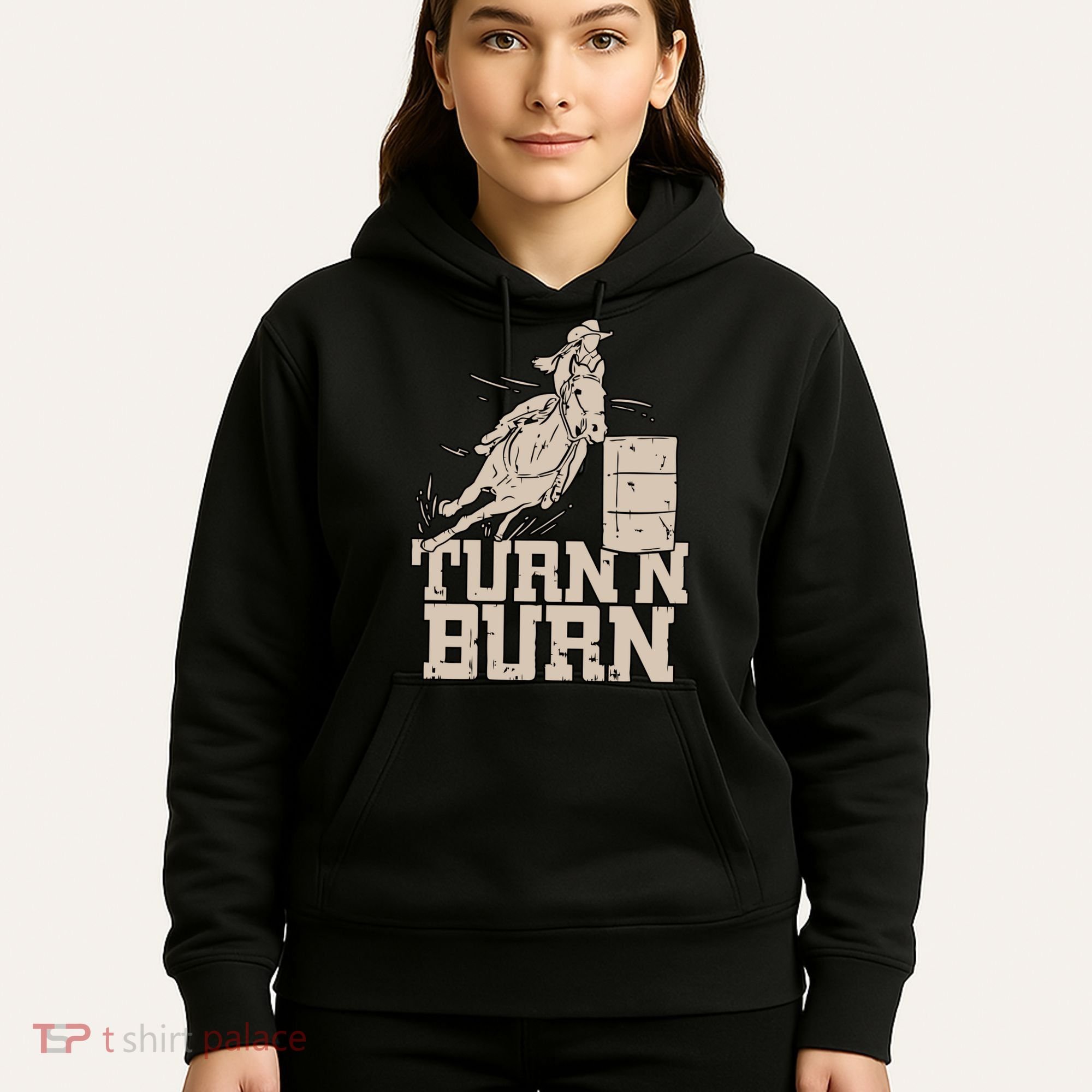 Barrel Racing Racer Rodeo Turn N Burn Hoodie
