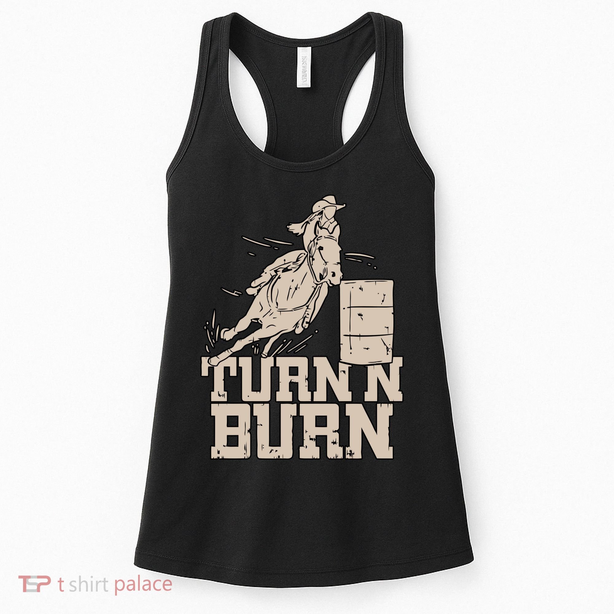 Barrel Racing Racer Rodeo Turn N Burn Women's Tank Top