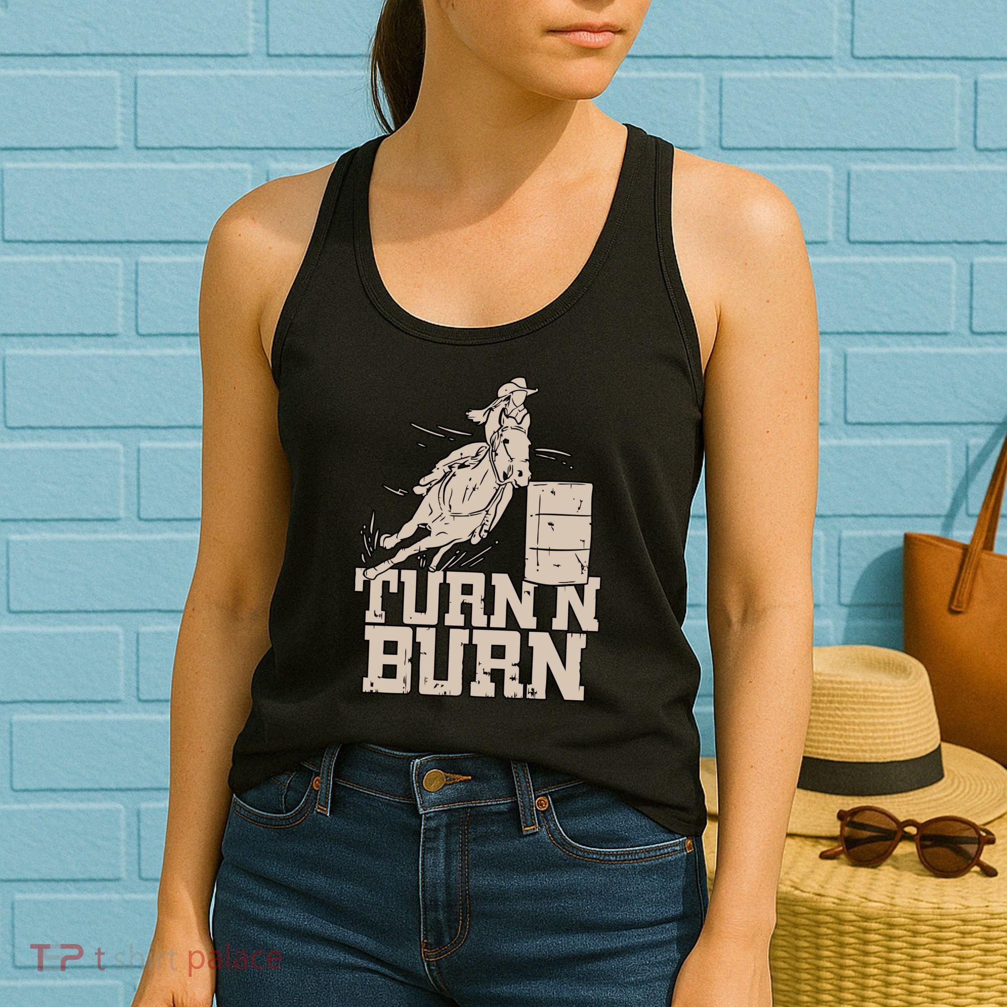 Barrel Racing Racer Rodeo Turn N Burn Women's Tank Top
