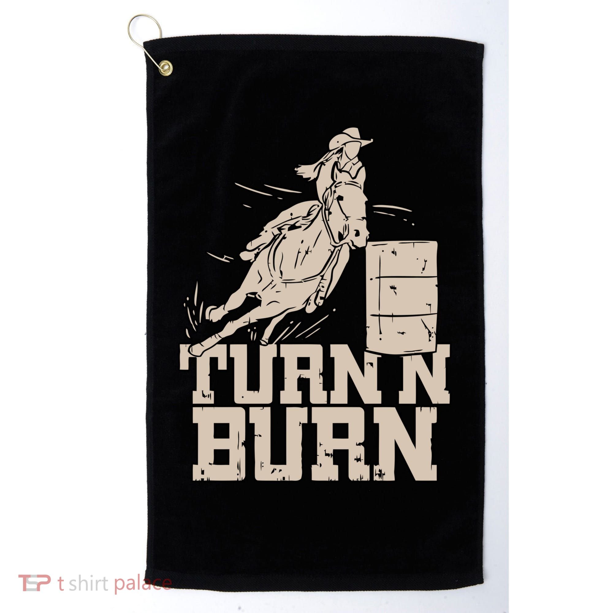 Barrel Racing Racer Rodeo Turn N Burn Golf Towel