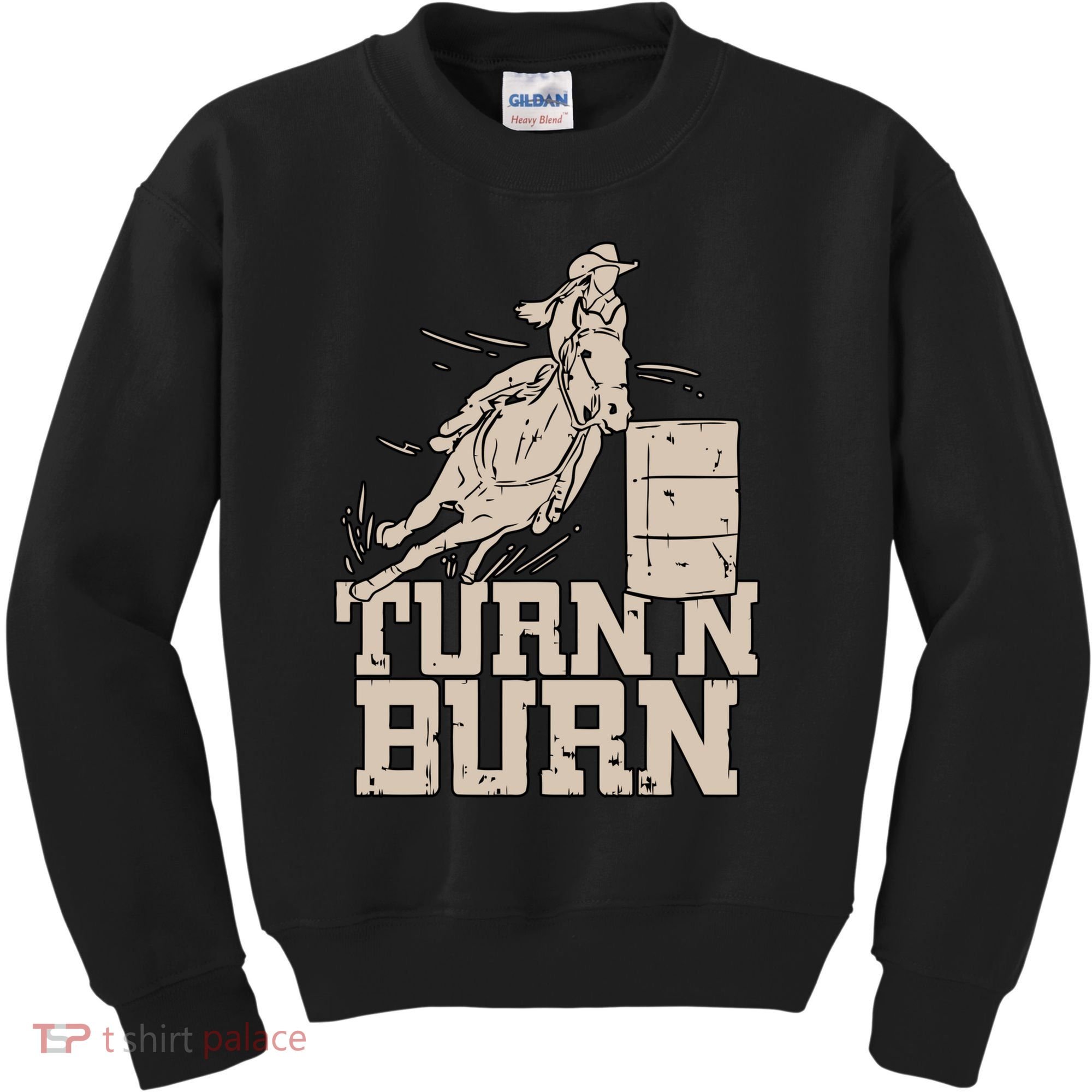 Barrel Racing Racer Rodeo Turn N Burn Kids Sweatshirt
