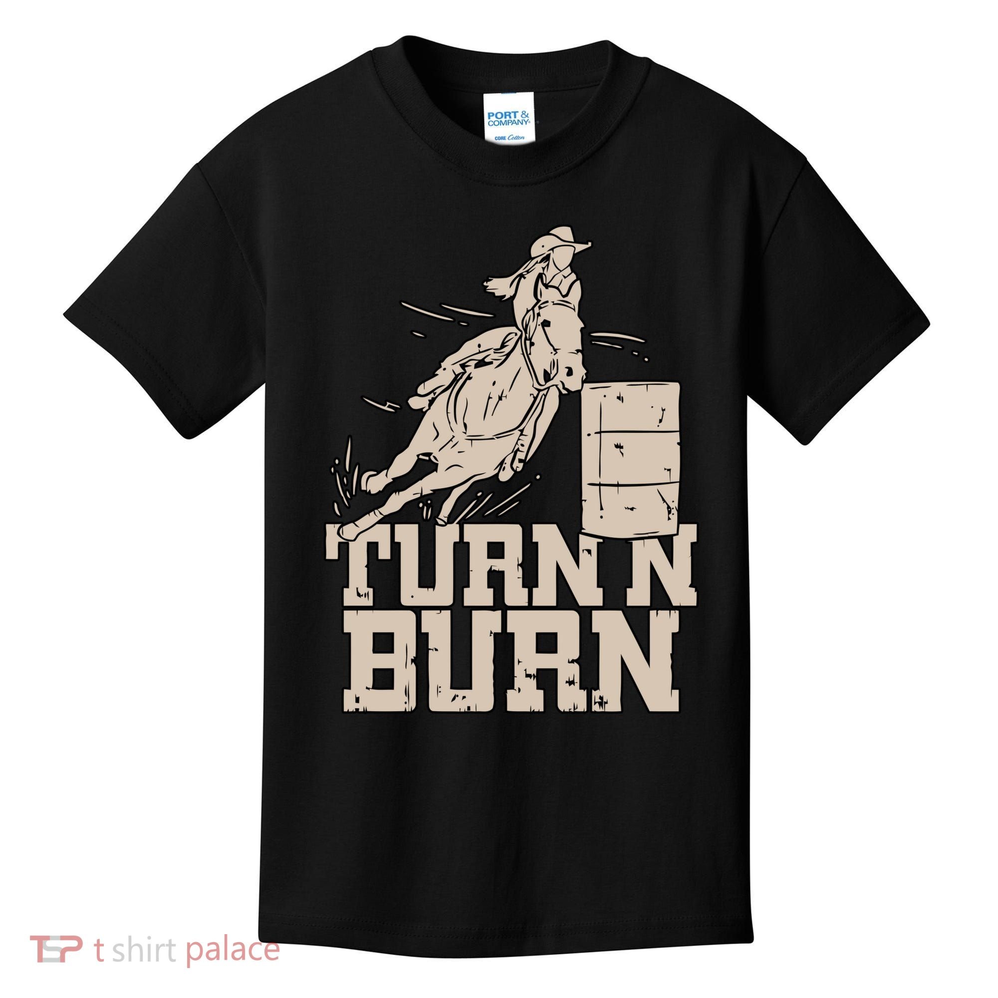 Barrel Racing Racer Rodeo Turn N Burn Kids T-Shirt