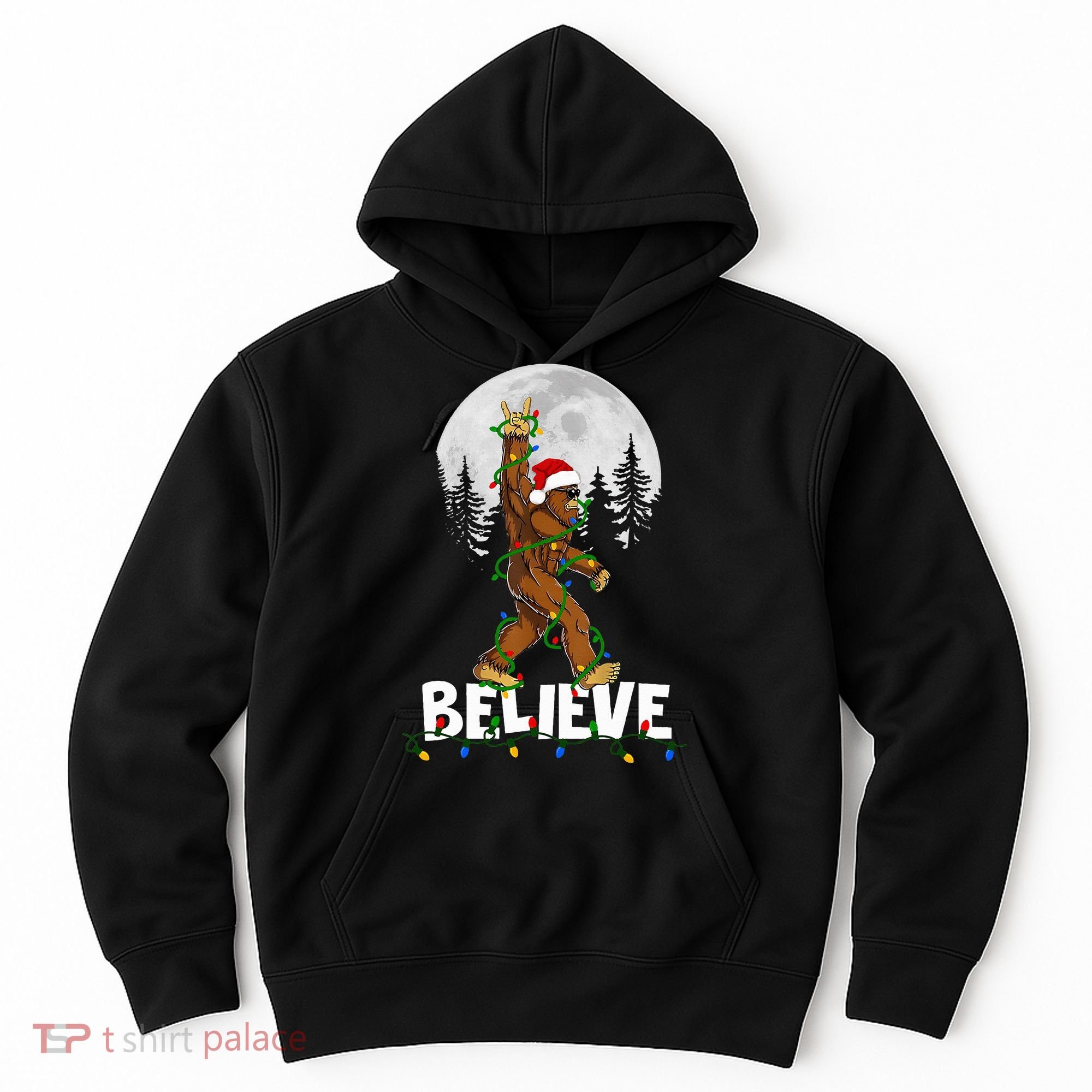 Bigfoot Rock Roll Sasquatch Christmas Believe Gifts  Hoodie