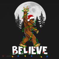 Bigfoot Rock Roll Sasquatch Christmas Believe Gifts  Sweatshirt thumb 3