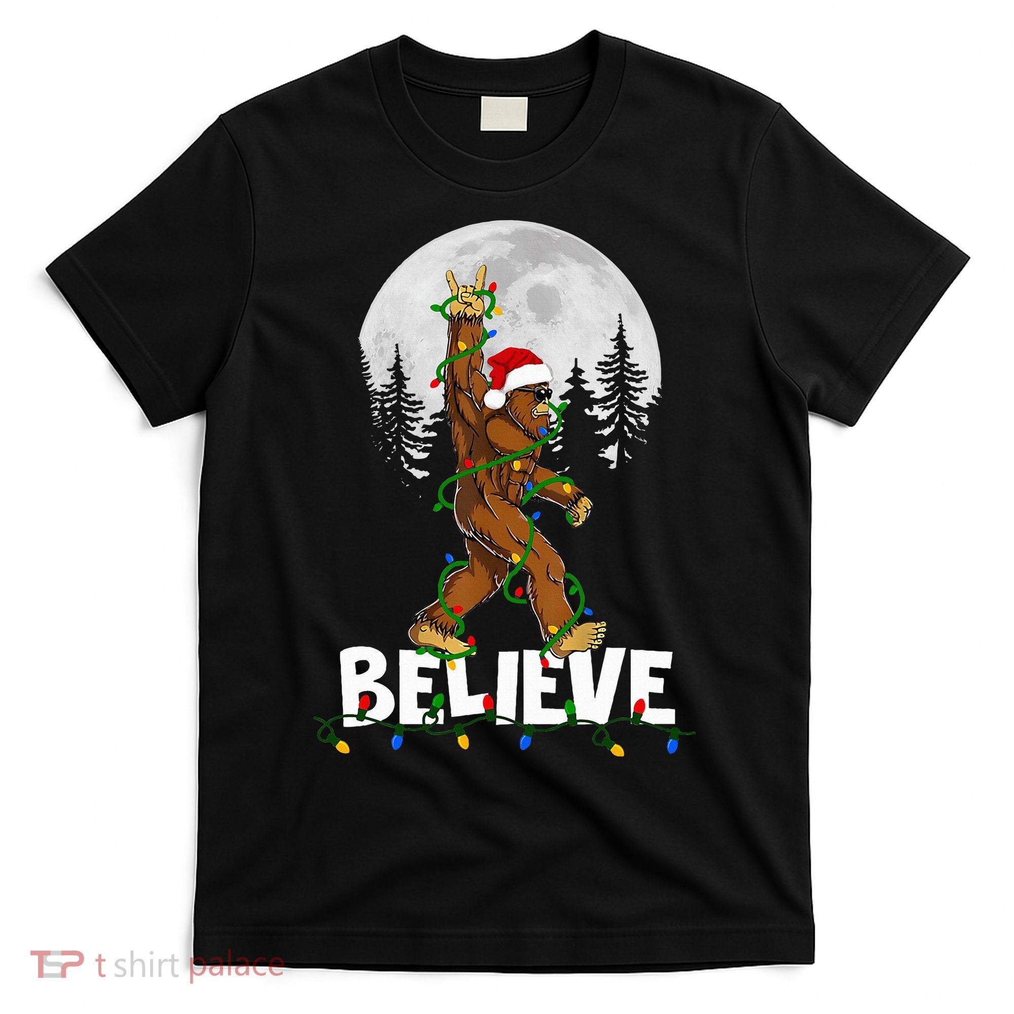 Bigfoot Rock Roll Sasquatch Christmas Believe Gifts  T-Shirt