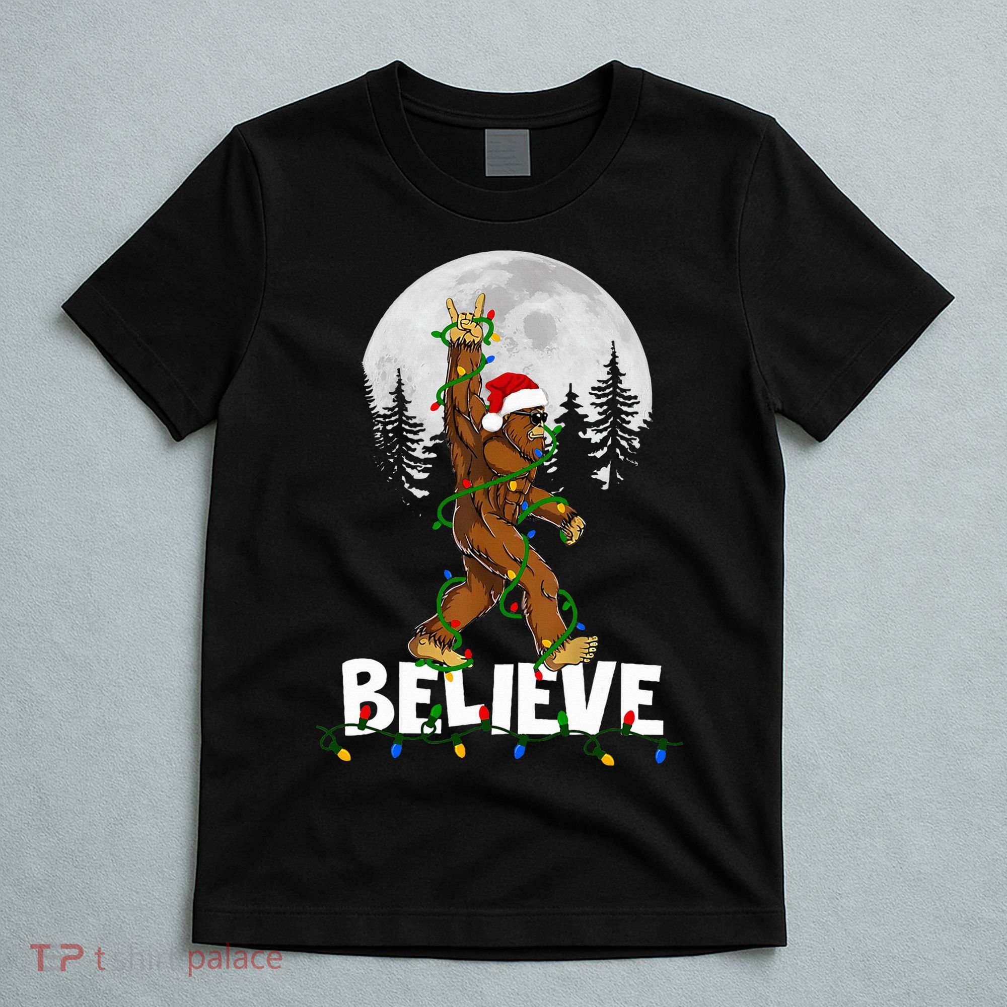Bigfoot Rock Roll Sasquatch Christmas Believe Gifts  T-Shirt