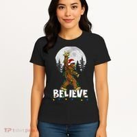 Bigfoot Rock Roll Sasquatch Christmas Believe Gifts  Women's T-Shirt thumb 4
