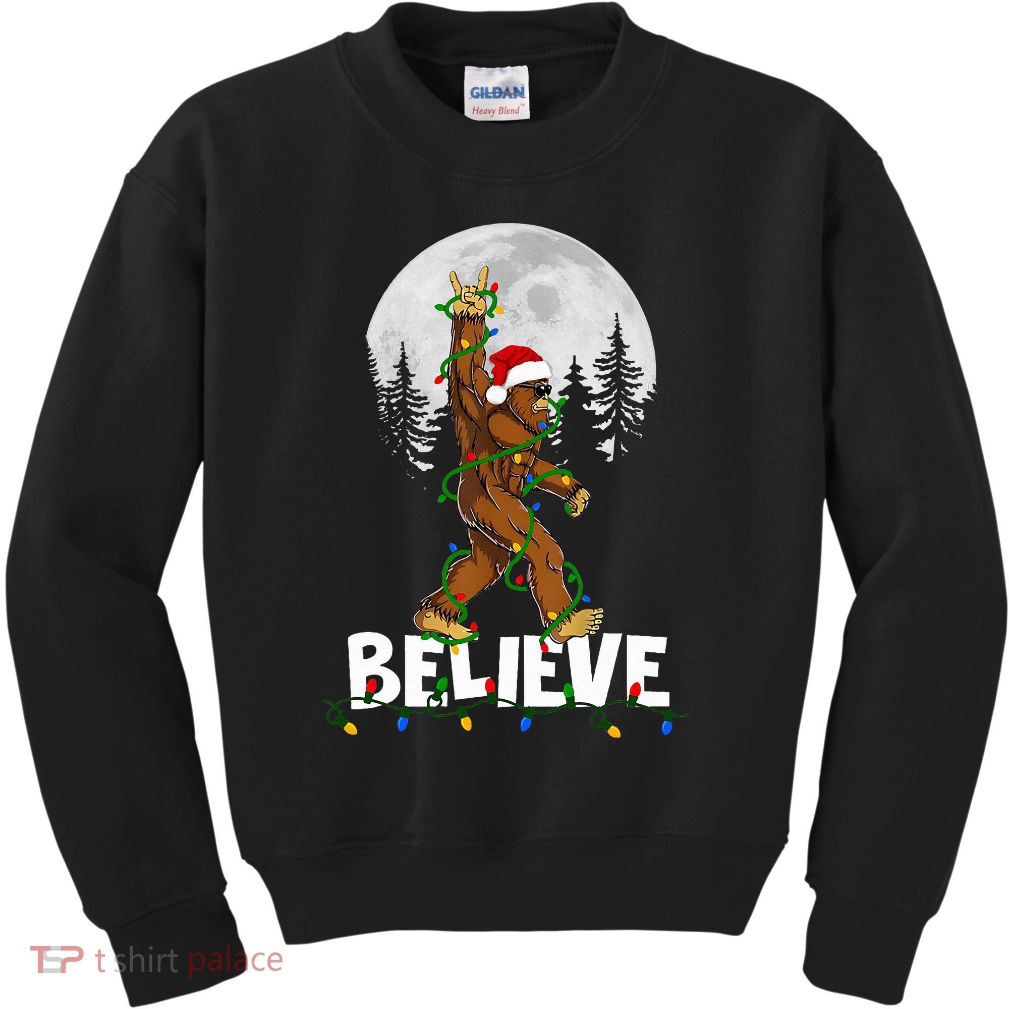 Bigfoot Rock Roll Sasquatch Christmas Believe Gifts  Kids Sweatshirt