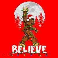 Bigfoot Rock Roll Sasquatch Christmas Believe Gifts  Santa Hat thumb 1