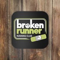 Broken Runner Running Club Turning Setbacks Meme Coaster thumb 0