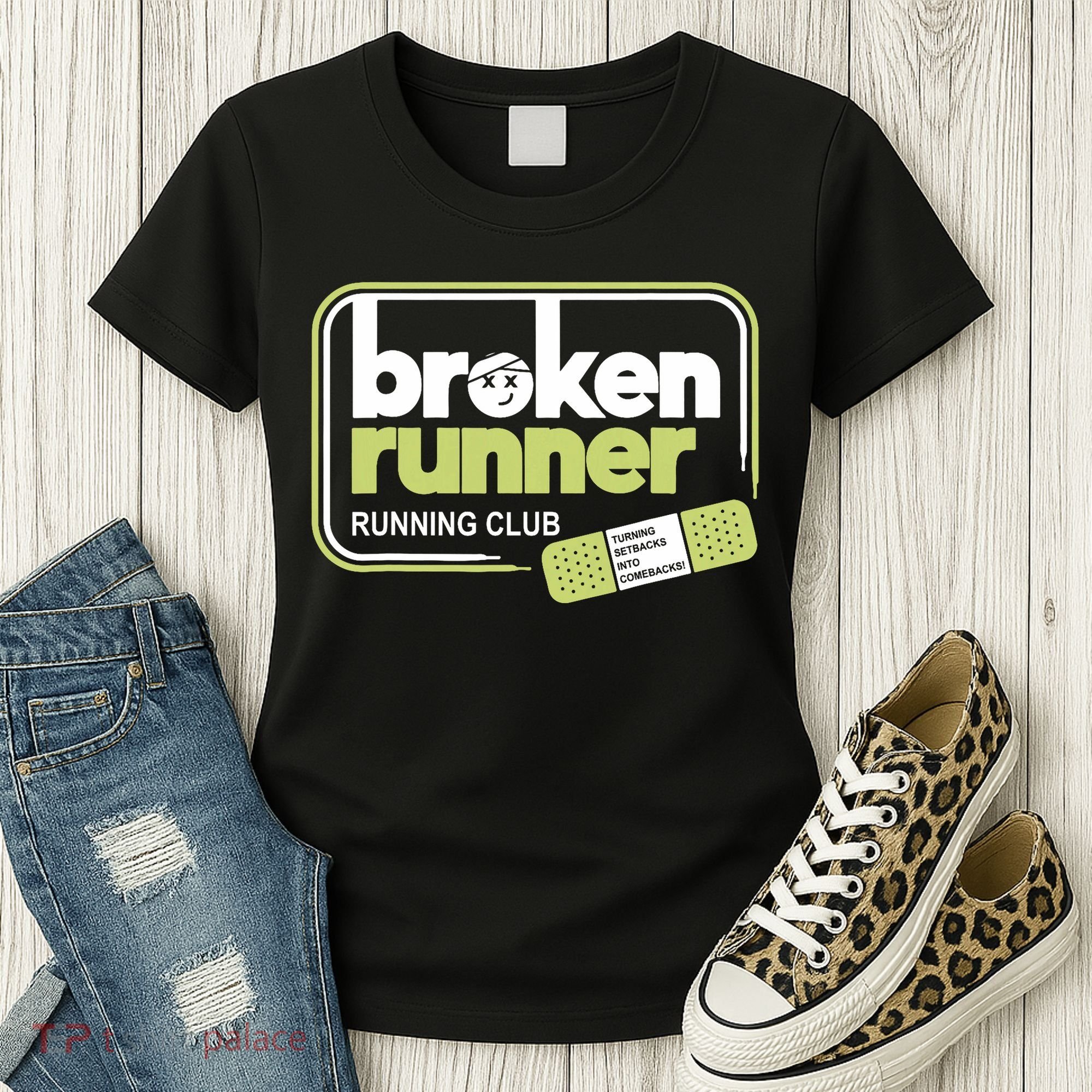 Broken Runner Running Club Turning Setbacks Meme Women's T-Shirt