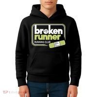 Broken Runner Running Club Turning Setbacks Meme Kids Hoodie thumb 4