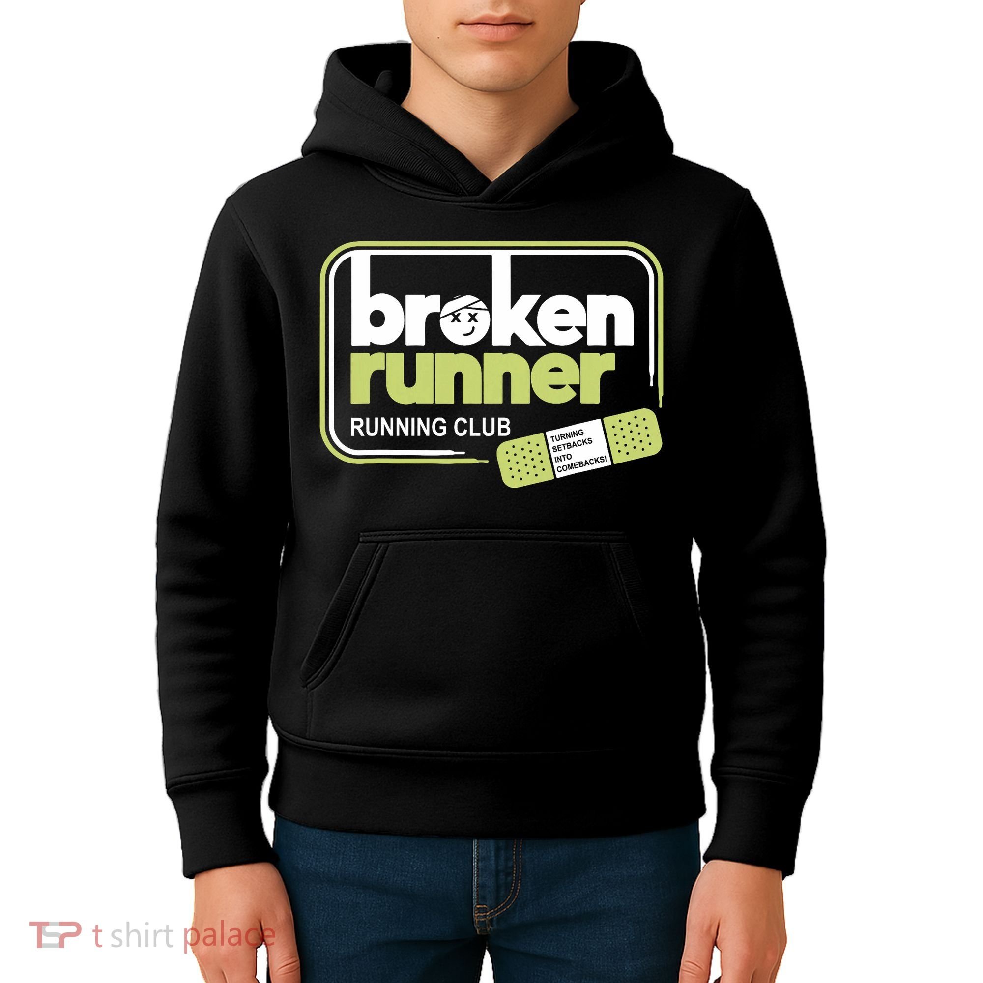 Broken Runner Running Club Turning Setbacks Meme Kids Hoodie