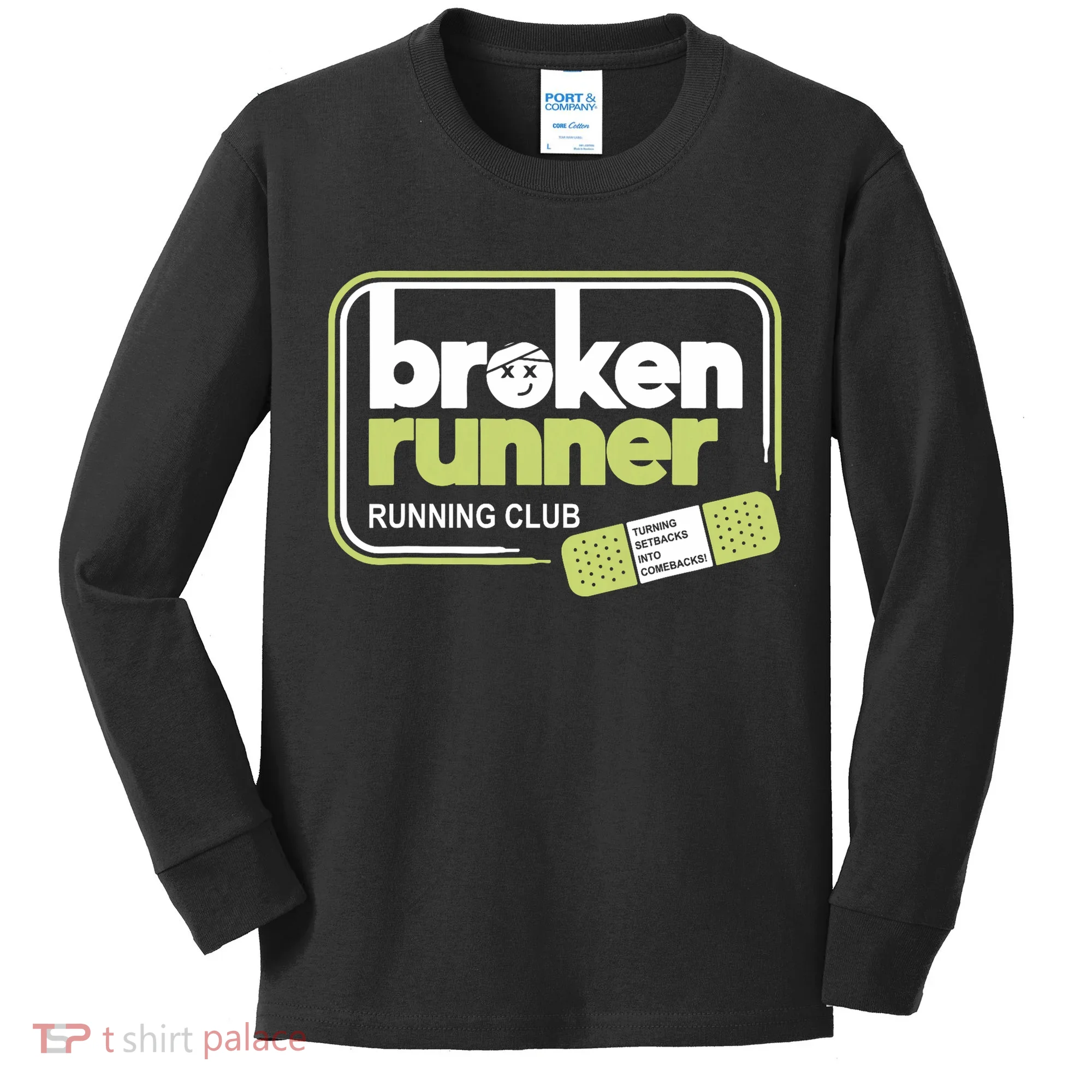 Broken Runner Running Club Turning Setbacks Meme Kids Long Sleeve Shirt