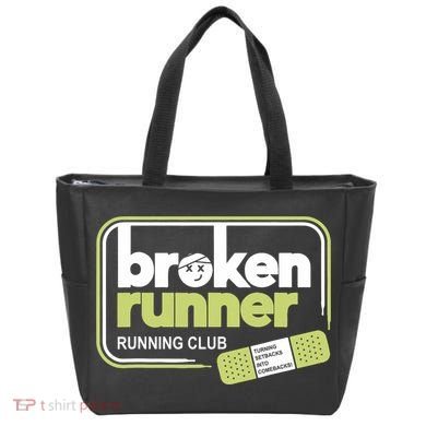 Broken Runner Running Club Turning Setbacks Meme Tote Bag