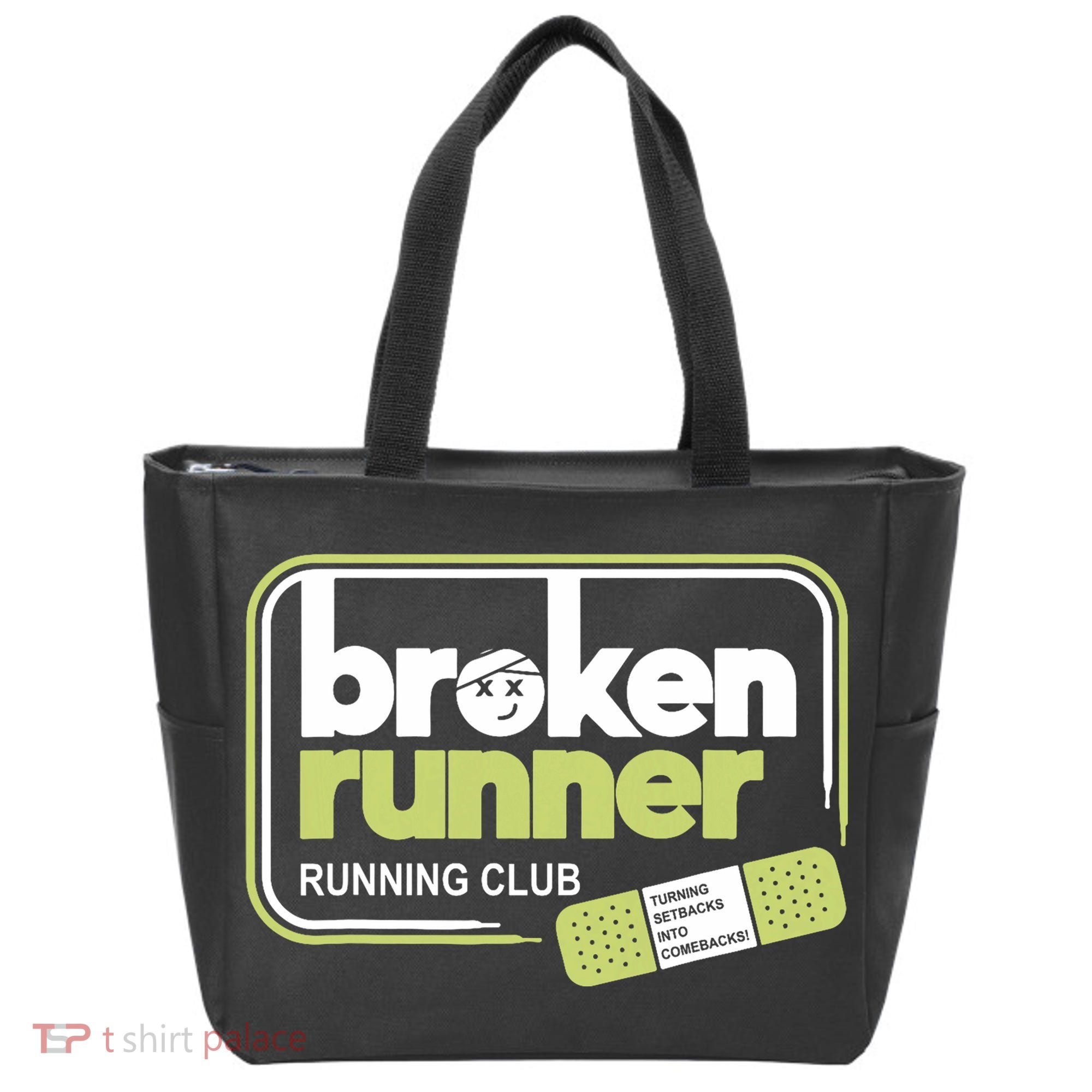 Broken Runner Running Club Turning Setbacks Meme Tote Bag