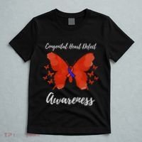 Blue Red Ribbon CHD Congenital Heart Defect Awareness T-Shirt thumb 5