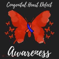 Blue Red Ribbon CHD Congenital Heart Defect Awareness Beanie thumb 2