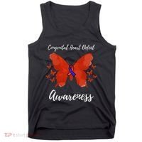 Blue Red Ribbon CHD Congenital Heart Defect Awareness Tank Top thumb 0