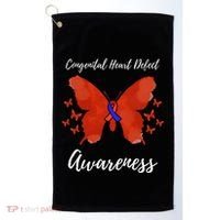 Blue Red Ribbon CHD Congenital Heart Defect Awareness Golf Towel thumb 0