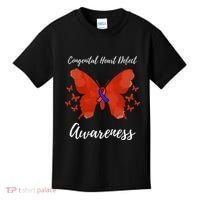Blue Red Ribbon CHD Congenital Heart Defect Awareness Kids T-Shirt thumb 0