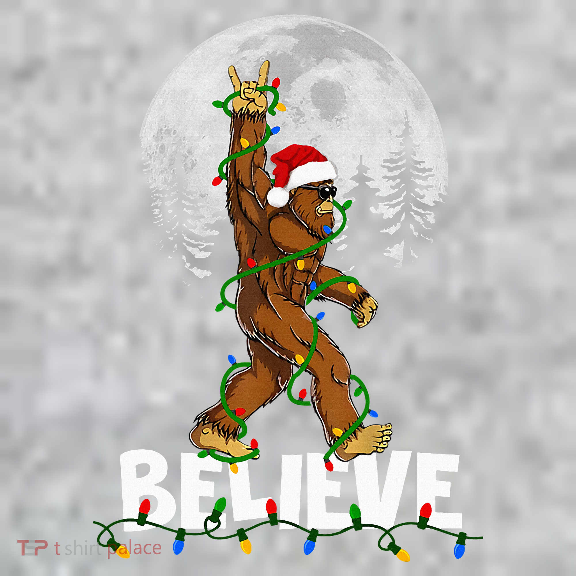 Bigfoot Rock Roll Sasquatch Christmas Believe Gifts  The Baniff Cuffed Pom Beanie