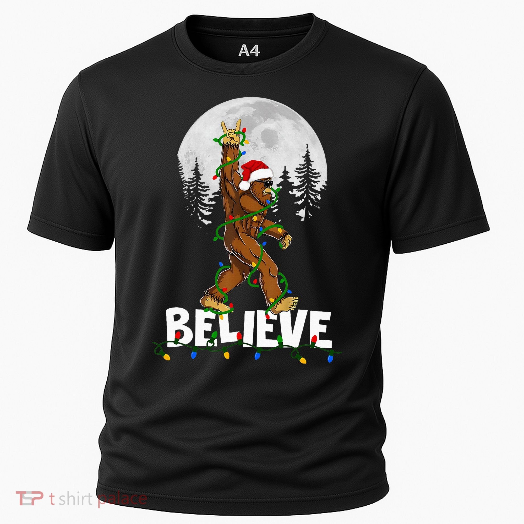 Bigfoot Rock Roll Sasquatch Christmas Believe Gifts  Cooling Performance Crew T-Shirt