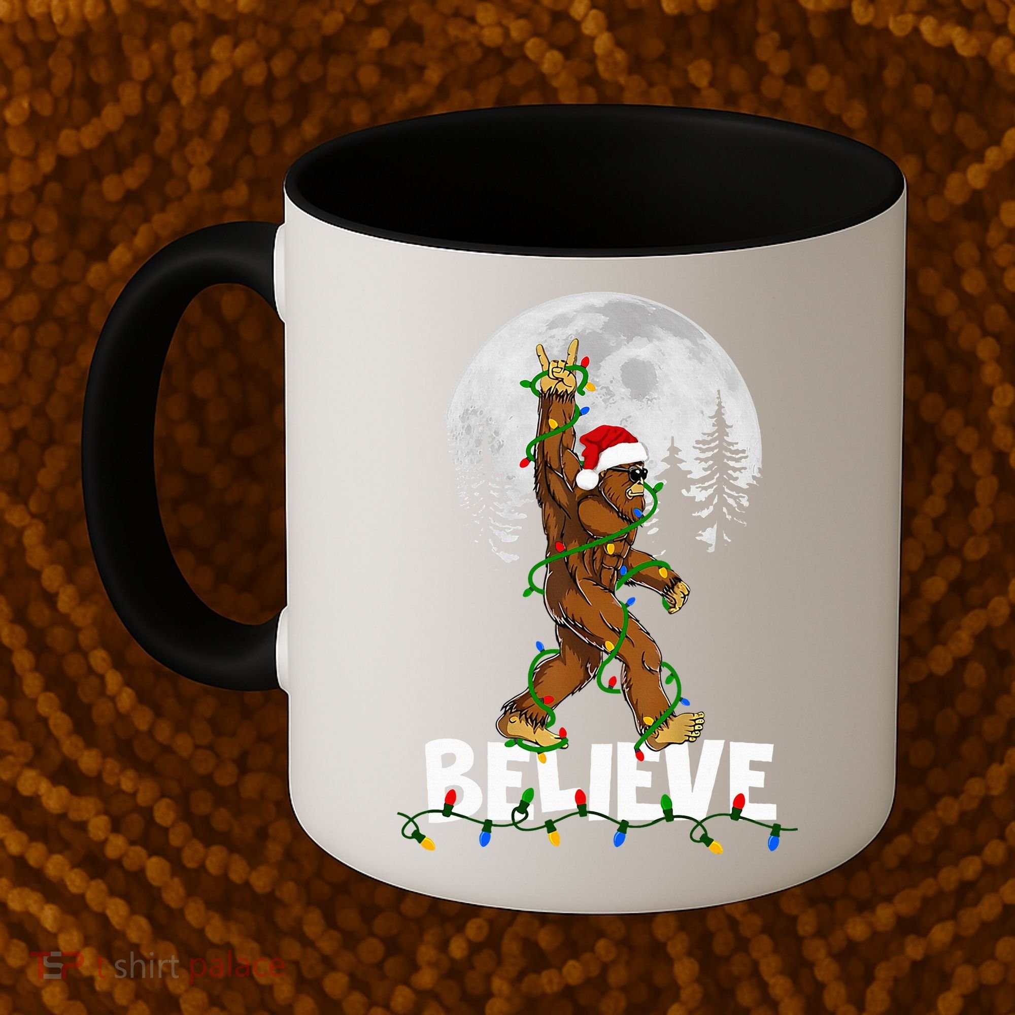 Bigfoot Rock Roll Sasquatch Christmas Believe Gifts  Coffee Mug