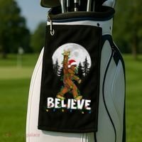 Bigfoot Rock Roll Sasquatch Christmas Believe Gifts  Golf Towel thumb 2