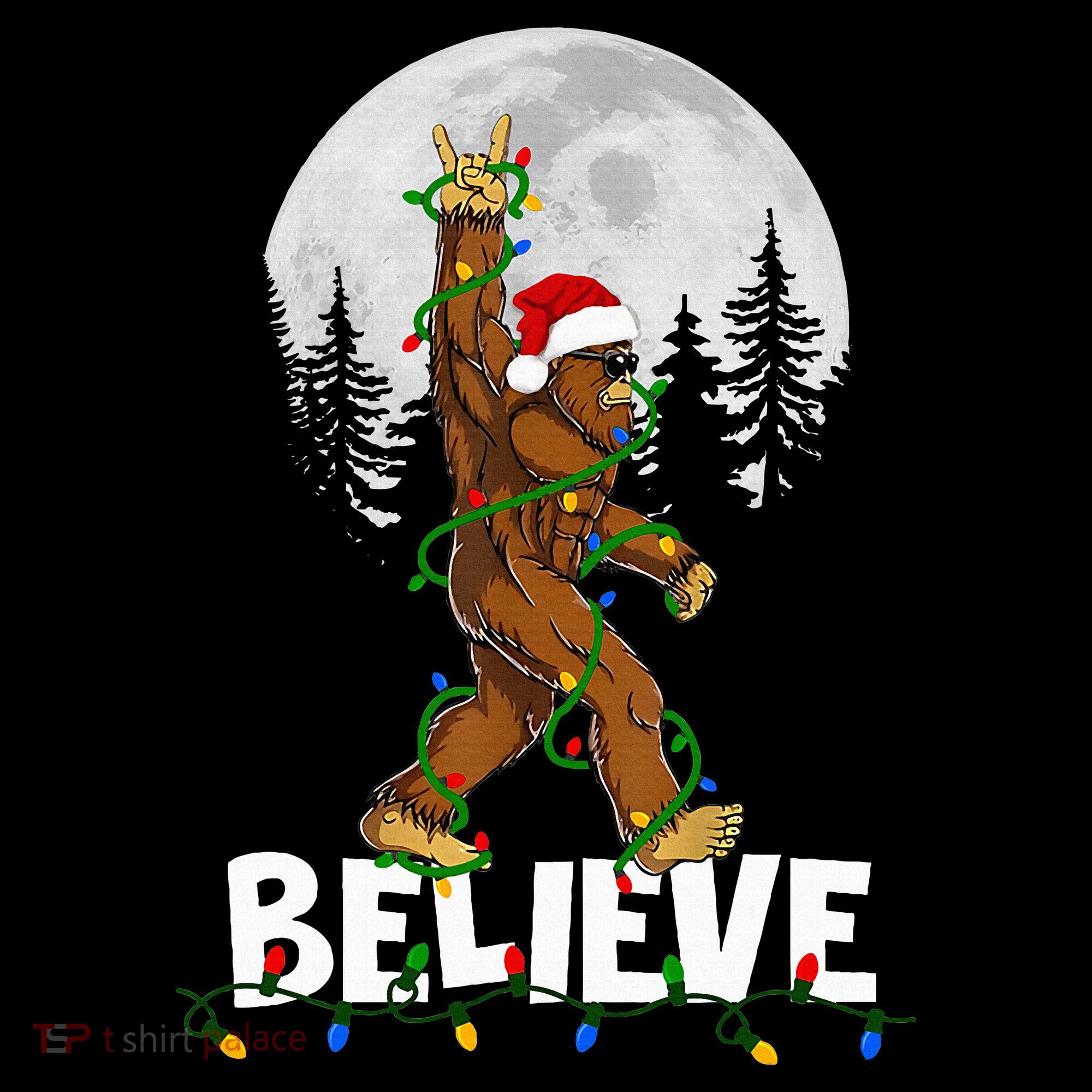Bigfoot Rock Roll Sasquatch Christmas Believe Gifts  Kids Colorblock Raglan Jersey