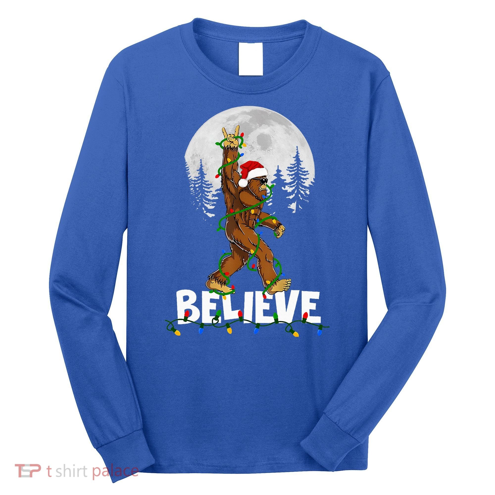 Bigfoot Rock Roll Sasquatch Christmas Believe Gifts  Long Sleeve Shirt