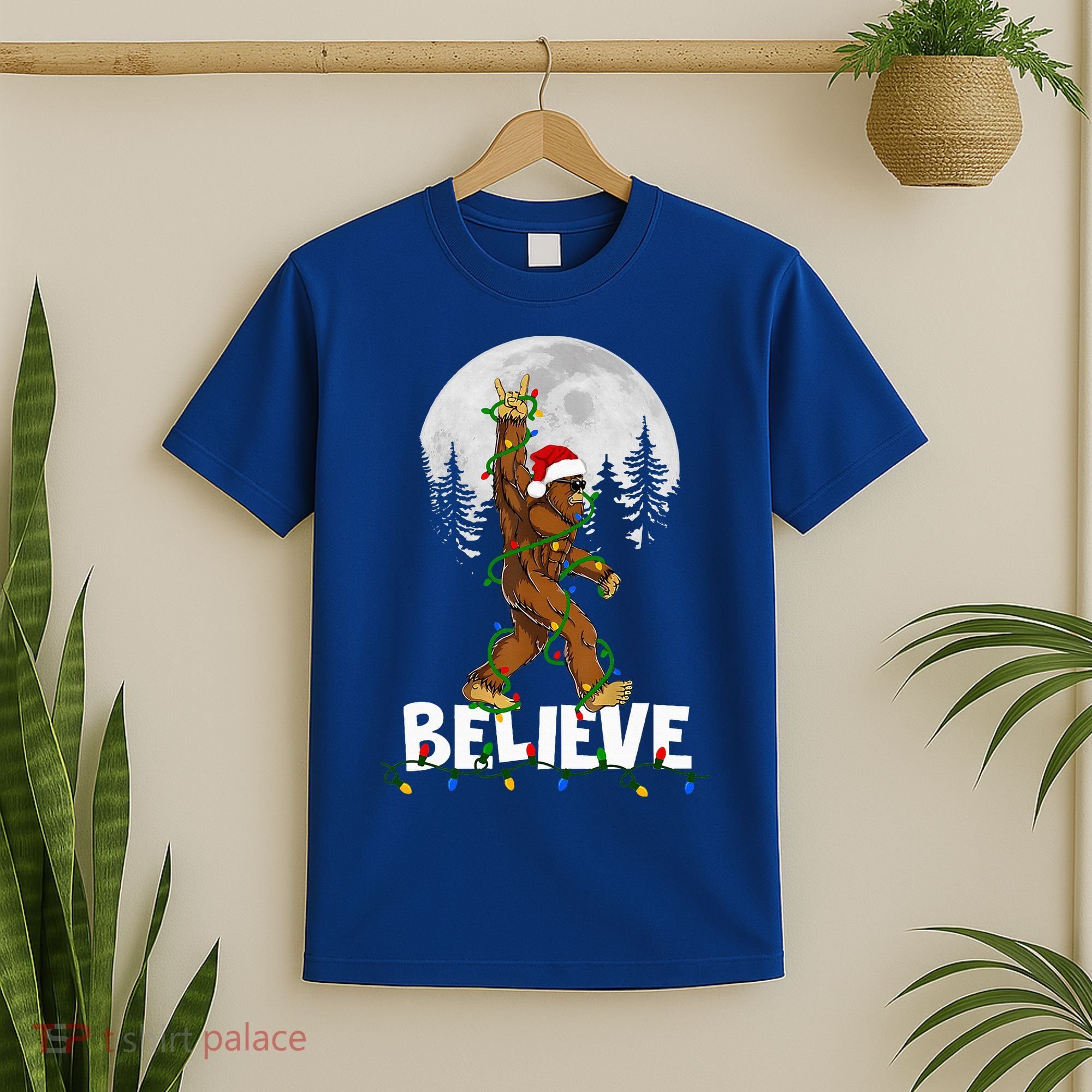 Bigfoot Rock Roll Sasquatch Christmas Believe Gifts  T-Shirt