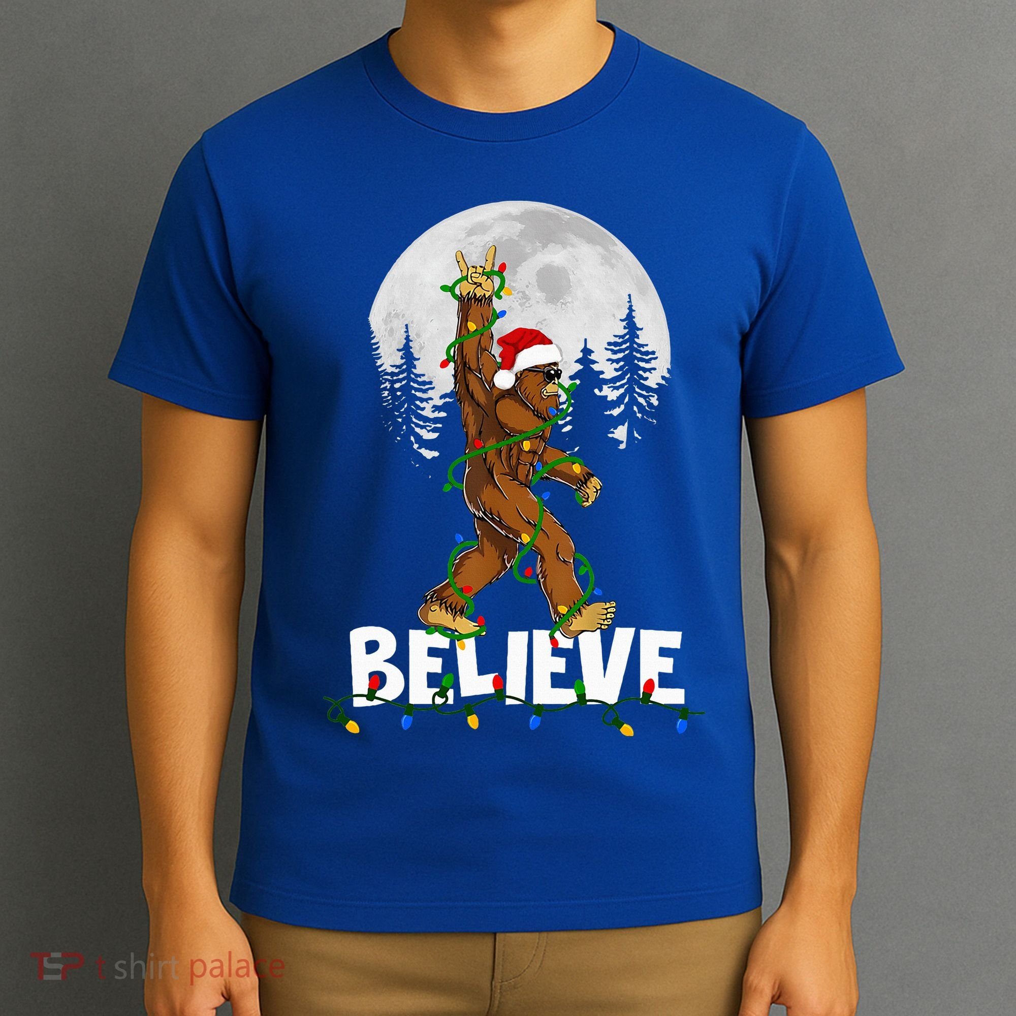 Bigfoot Rock Roll Sasquatch Christmas Believe Gifts  T-Shirt