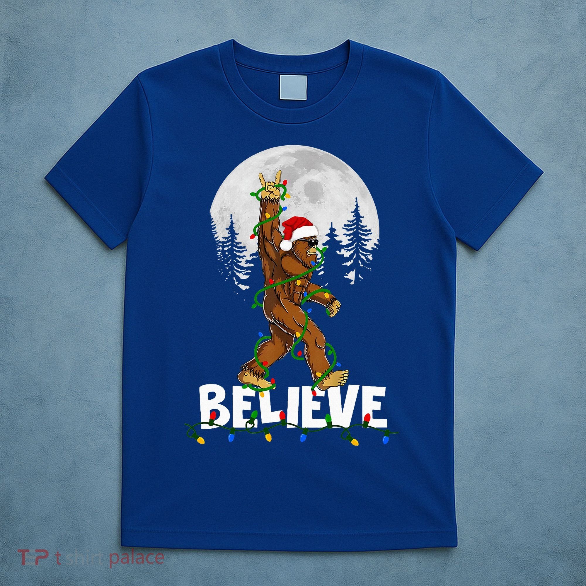 Bigfoot Rock Roll Sasquatch Christmas Believe Gifts  T-Shirt