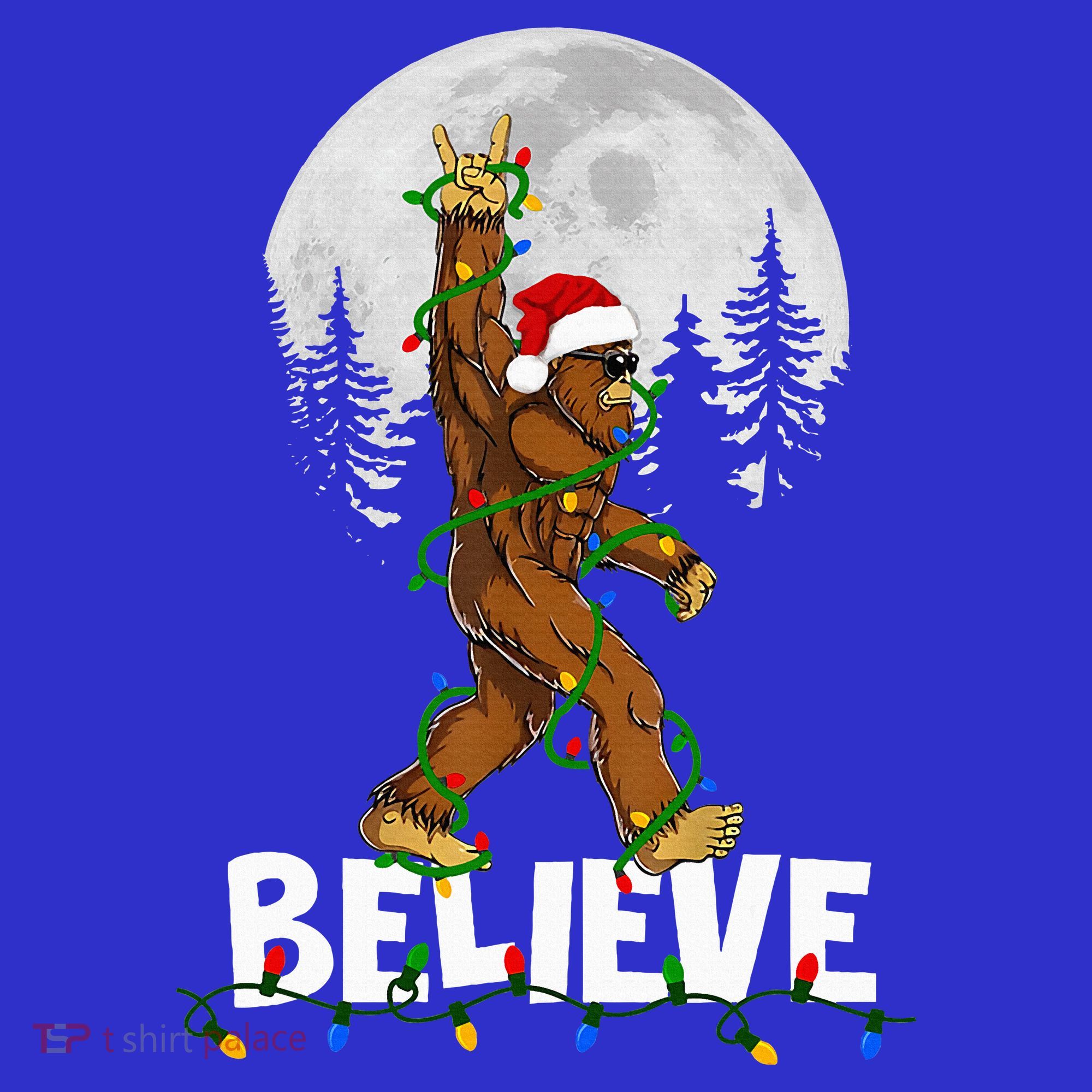 Bigfoot Rock Roll Sasquatch Christmas Believe Gifts  Stripe Pom Pom Beanie
