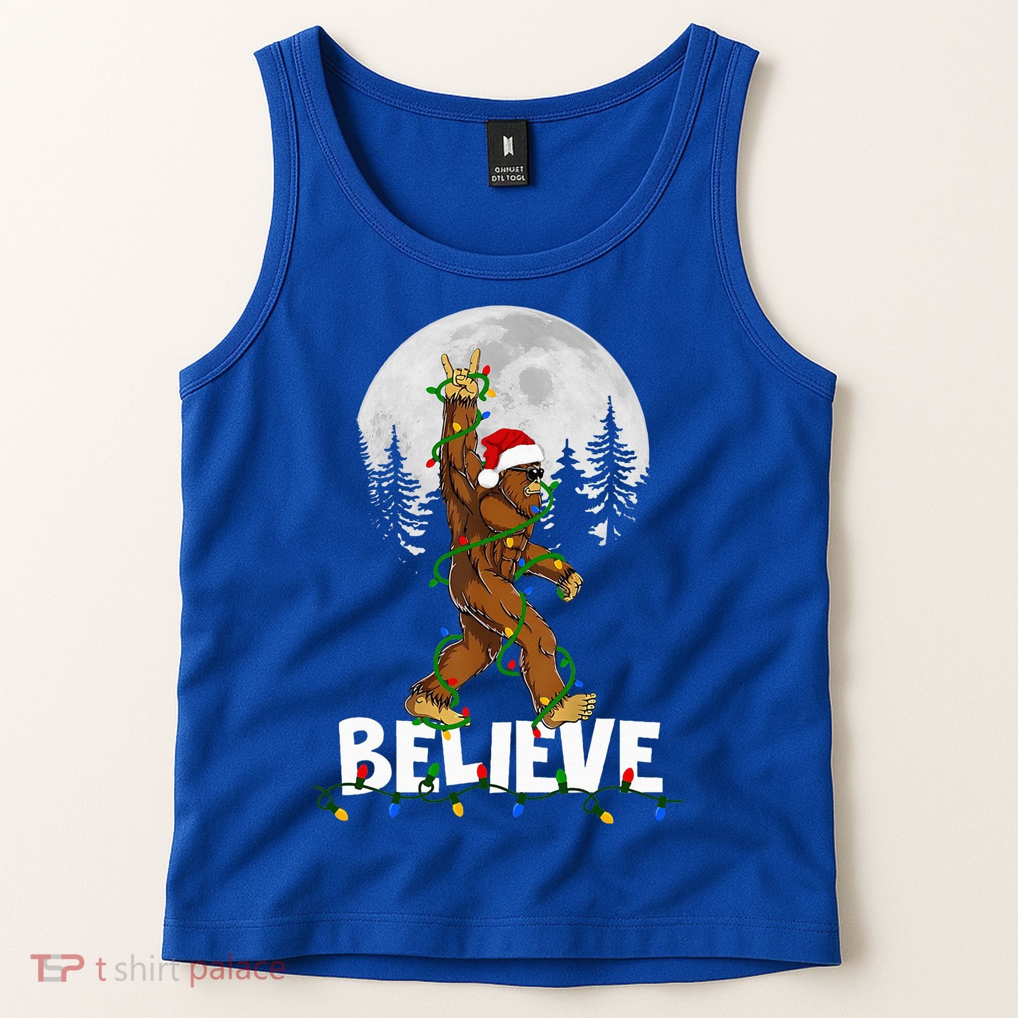 Bigfoot Rock Roll Sasquatch Christmas Believe Gifts  Tank Top