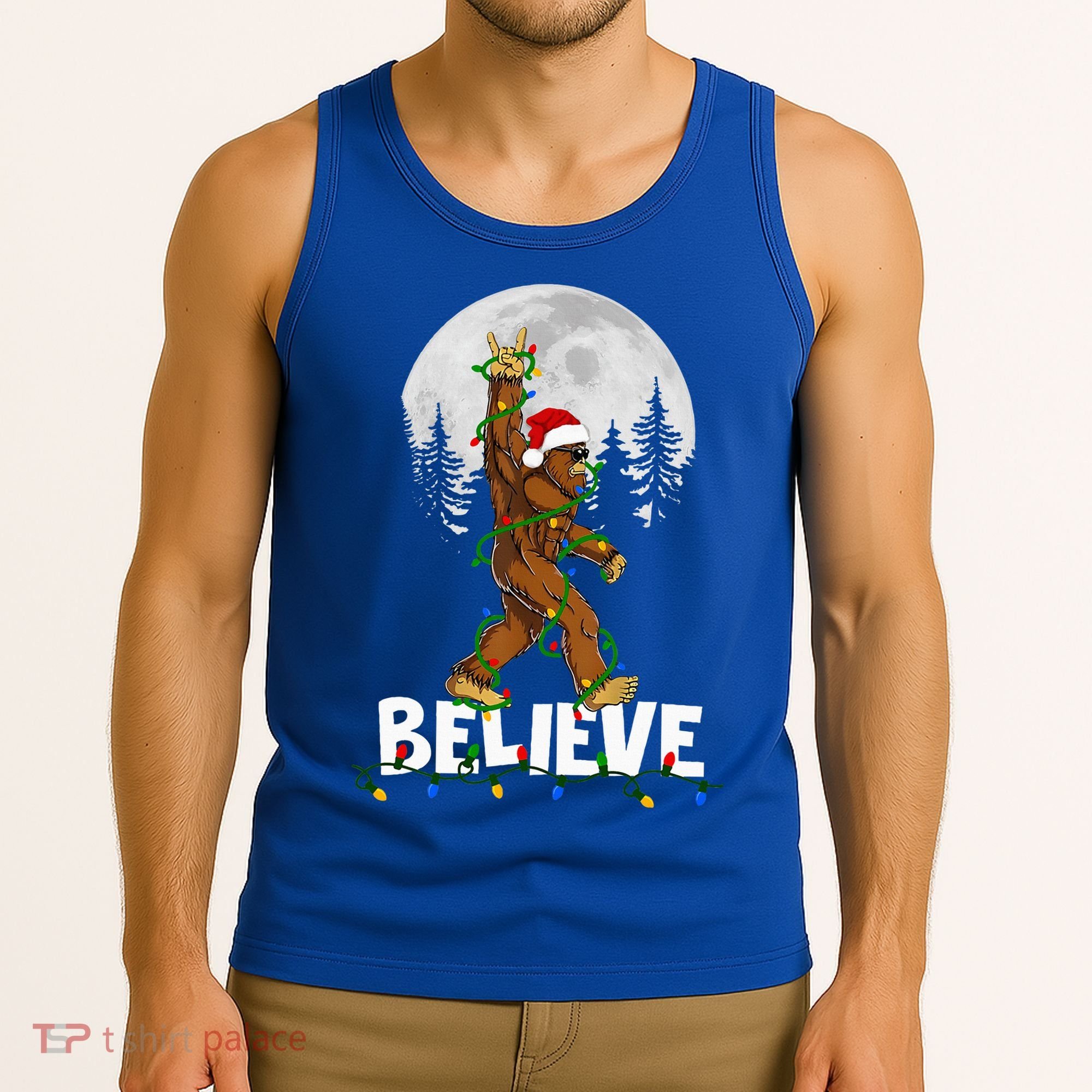 Bigfoot Rock Roll Sasquatch Christmas Believe Gifts  Tank Top