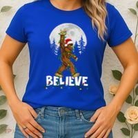 Bigfoot Rock Roll Sasquatch Christmas Believe Gifts  Women's T-Shirt thumb 2