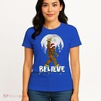 Bigfoot Rock Roll Sasquatch Christmas Believe Gifts  Women's T-Shirt thumb 4