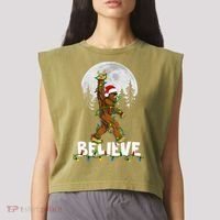 Bigfoot Rock Roll Sasquatch Christmas Believe Gifts  Garment-Dyed Women's Muscle Tee thumb 2