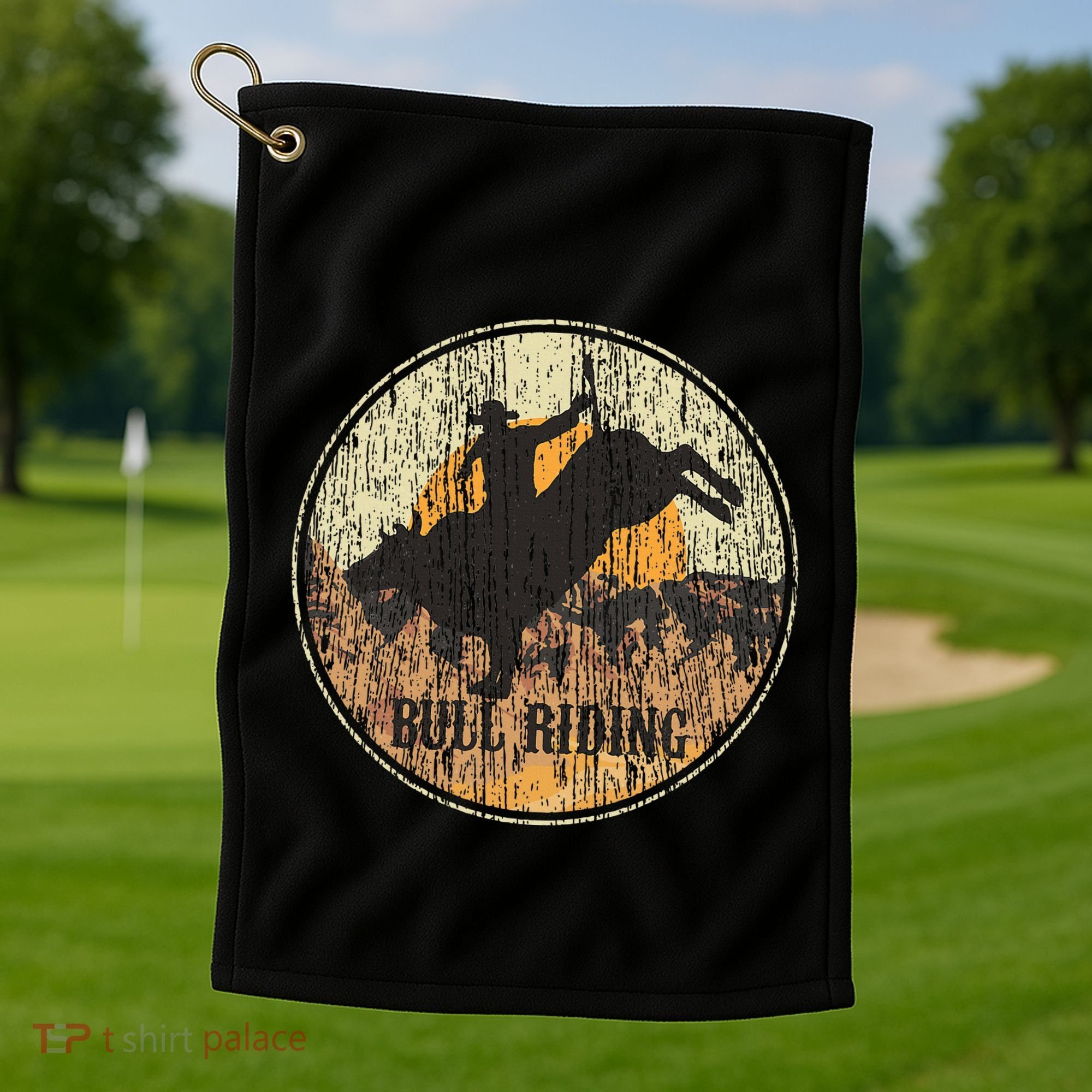 Bull Riding Rodeo Western Country Golf Towel