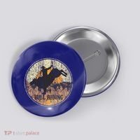 Bull Riding Rodeo Western Country Button thumb 0