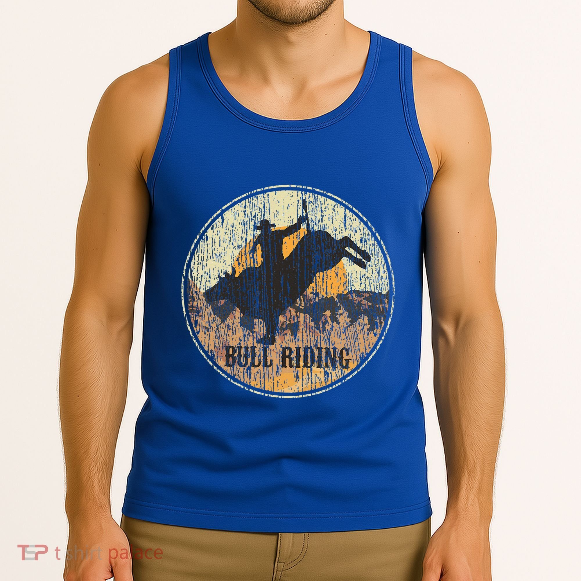 Bull Riding Rodeo Western Country Tank Top