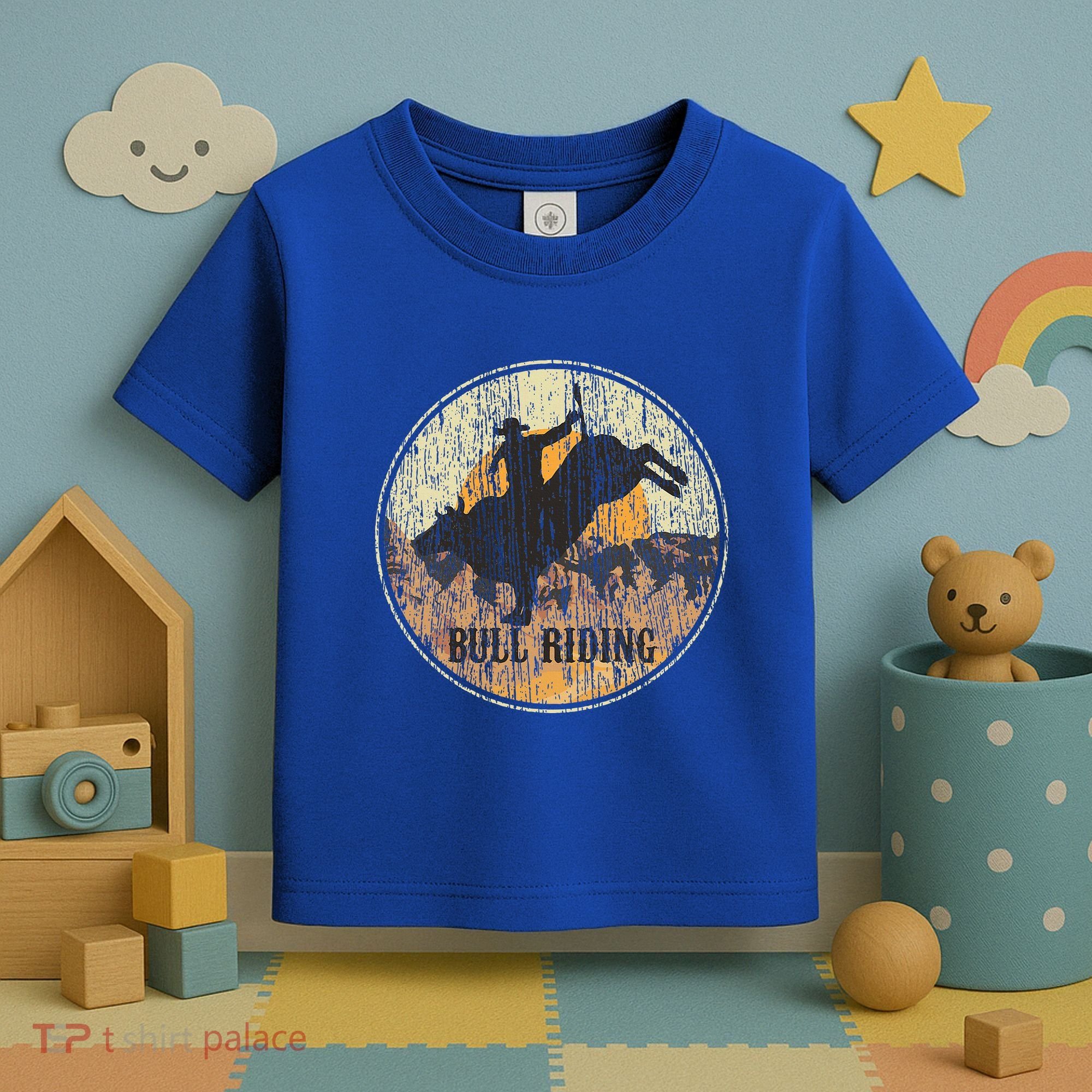 Bull Riding Rodeo Western Country Toddler T-Shirt