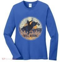 Bull Riding Rodeo Western Country Women's Long Sleeve Shirt thumb 0