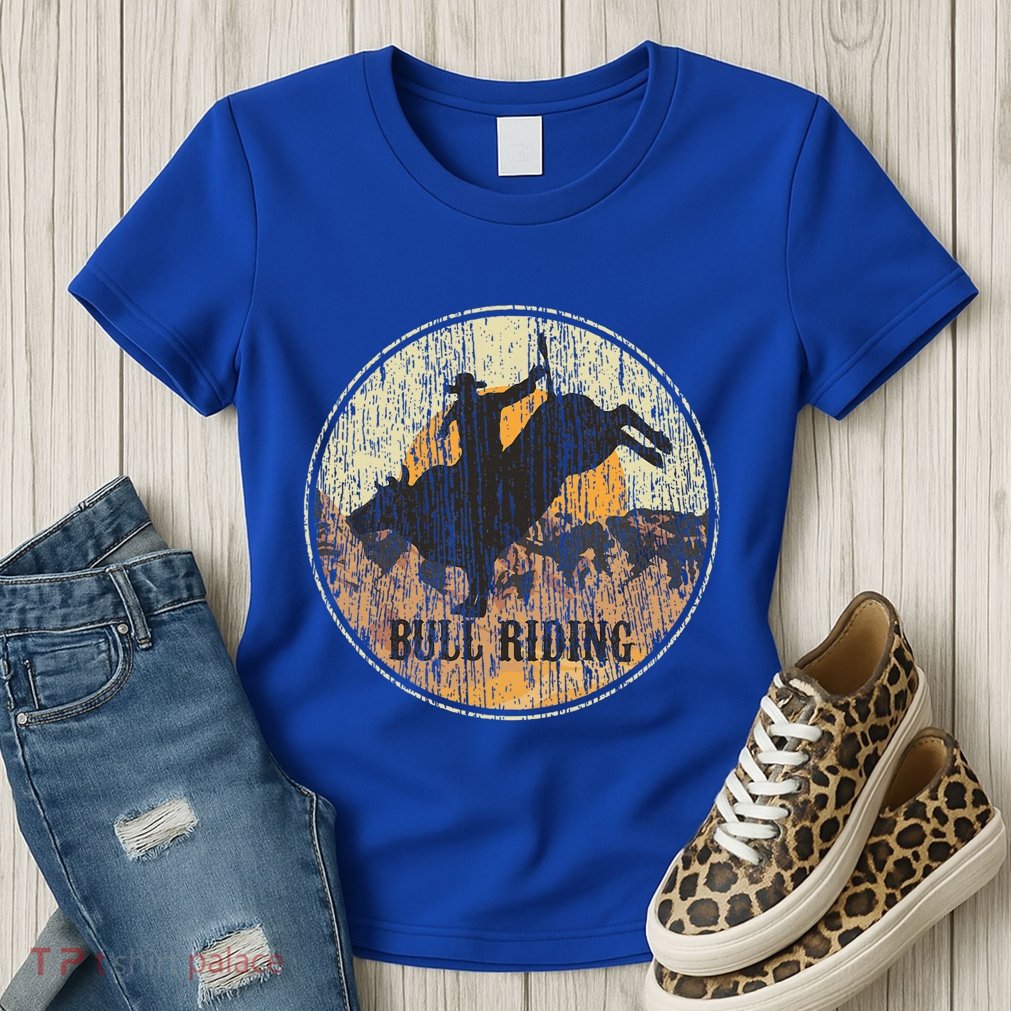 Bull Riding Rodeo Western Country Women's T-Shirt