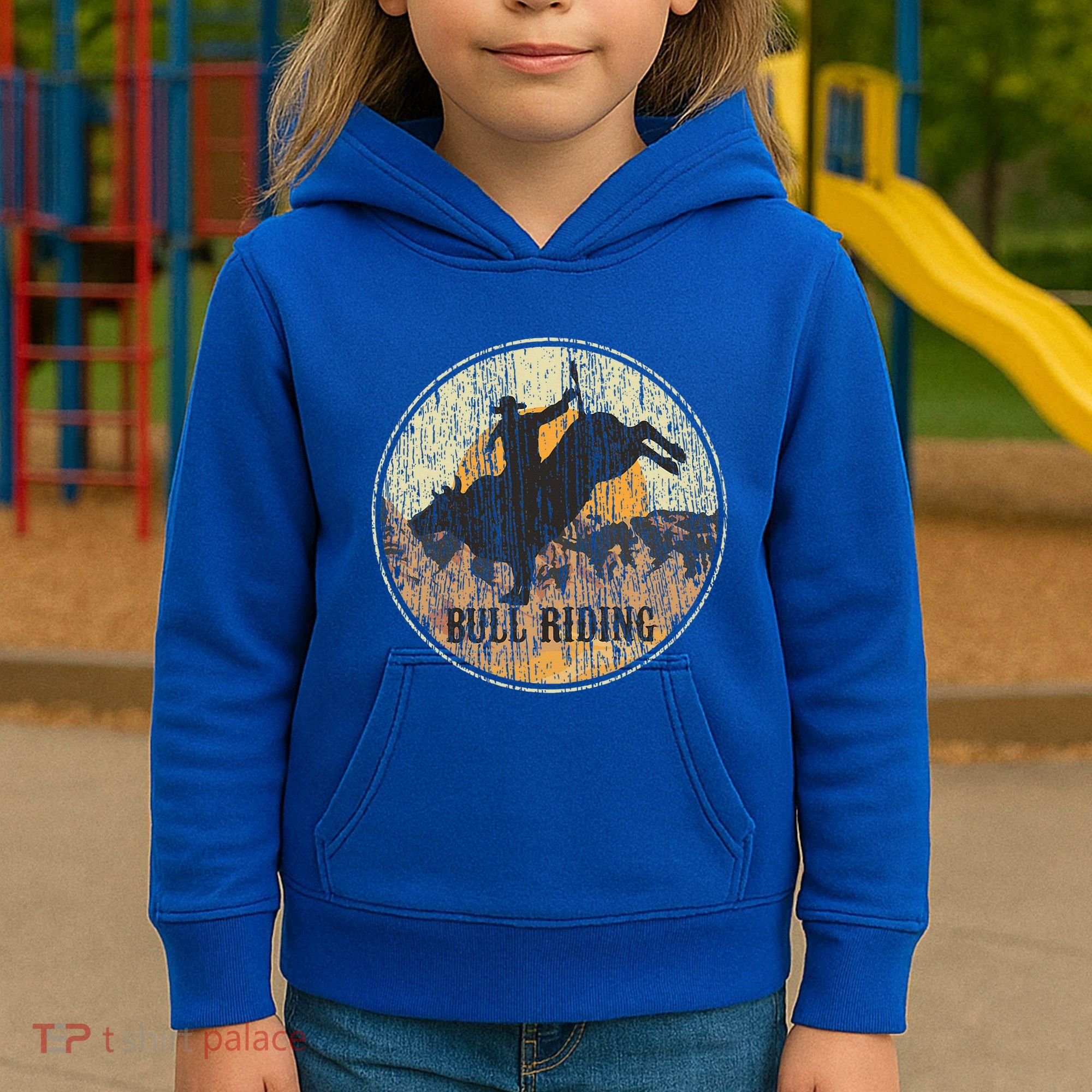 Bull Riding Rodeo Western Country Kids Hoodie