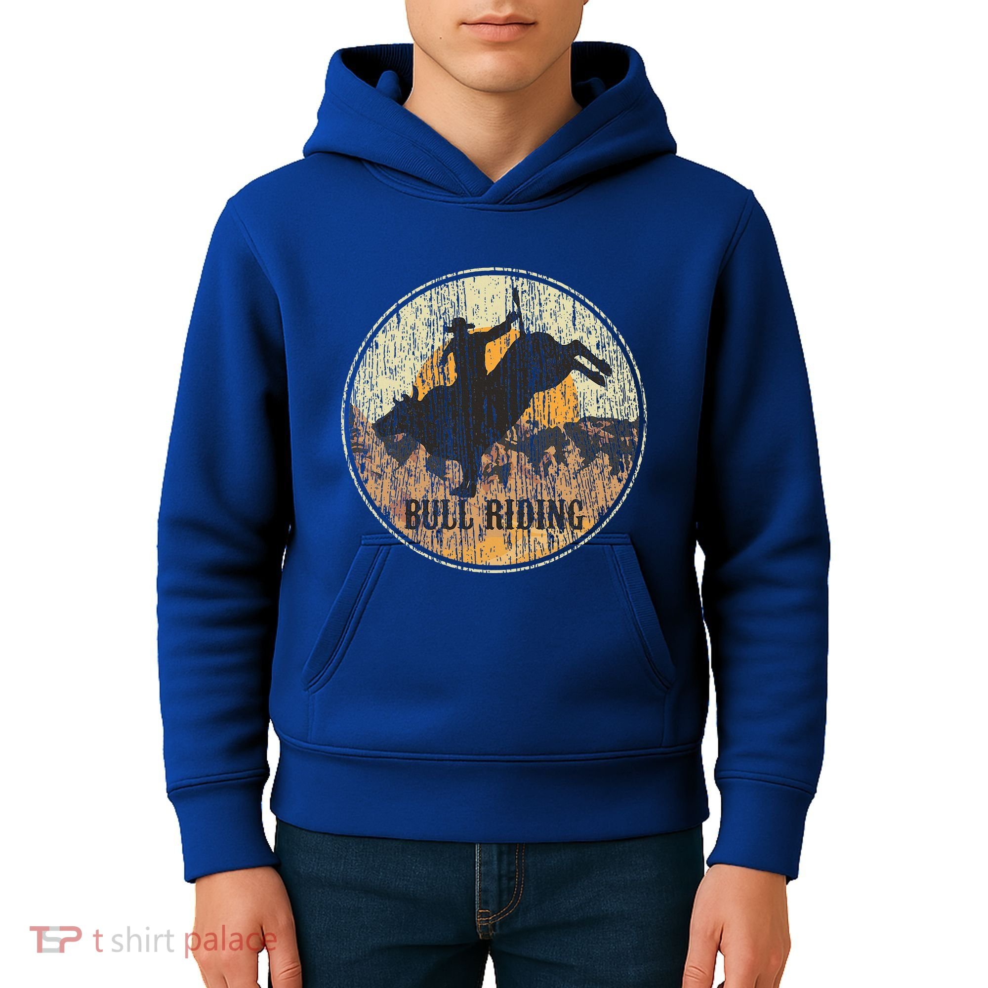 Bull Riding Rodeo Western Country Kids Hoodie